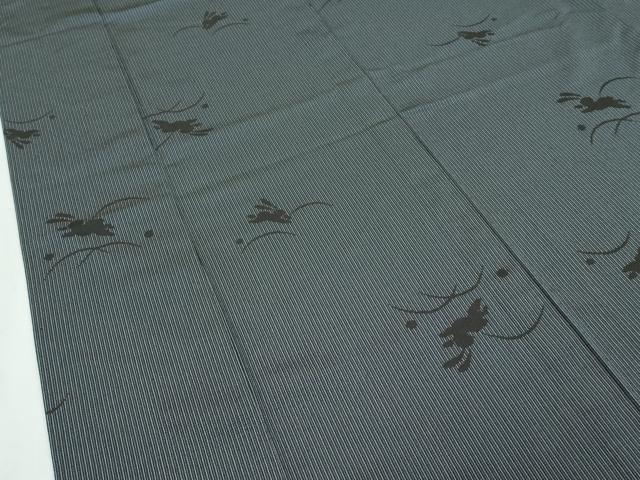 平和屋着物▽極上 本塩沢 単衣 塩沢物語 兎 露芝文 証紙付き 逸品 未使用 CZAA2952s5