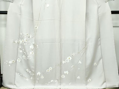 平和屋本店●極上　訪問着　総刺繍　胡蝶蘭　金銀糸　灰梅色地　逸品　未使用　CZAA2958s5