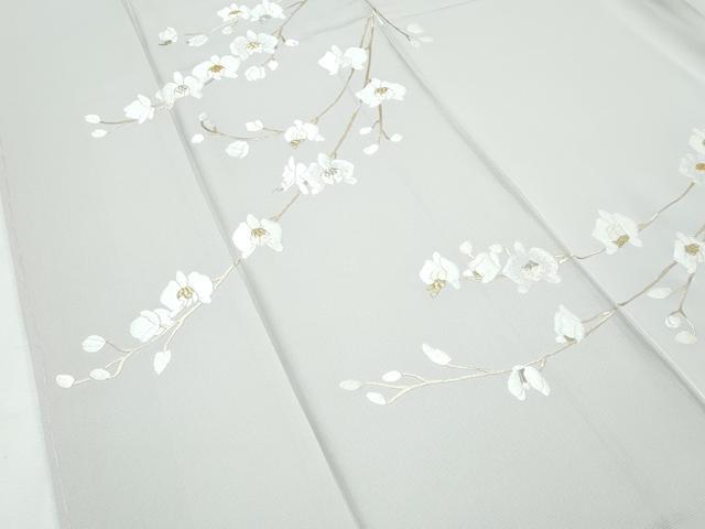 平和屋本店●極上　訪問着　総刺繍　胡蝶蘭　金銀糸　灰梅色地　逸品　未使用　CZAA2958s5