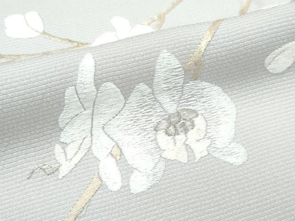 平和屋本店●極上　訪問着　総刺繍　胡蝶蘭　金銀糸　灰梅色地　逸品　未使用　CZAA2958s5