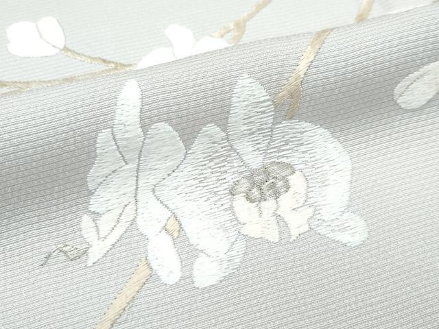 平和屋本店●極上　訪問着　総刺繍　胡蝶蘭　金銀糸　灰梅色地　逸品　未使用　CZAA2958s5