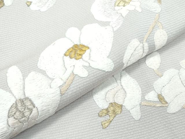 平和屋本店●極上　訪問着　総刺繍　胡蝶蘭　金銀糸　灰梅色地　逸品　未使用　CZAA2958s5