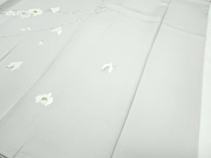 平和屋本店●極上　訪問着　総刺繍　胡蝶蘭　金銀糸　灰梅色地　逸品　未使用　CZAA2958s5