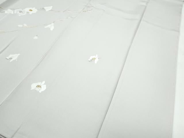 平和屋本店●極上　訪問着　総刺繍　胡蝶蘭　金銀糸　灰梅色地　逸品　未使用　CZAA2958s5