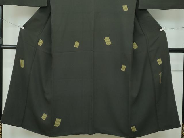 平和屋本店■極上　男性　世界的人形師　辻村寿三郎　ジュサブロー　小紋　キングサイズ　源氏香　千歳茶色地　逸品　CZAA2968s5