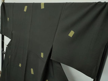 平和屋本店■極上　男性　世界的人形師　辻村寿三郎　ジュサブロー　小紋　キングサイズ　源氏香　千歳茶色地　逸品　CZAA2968s5