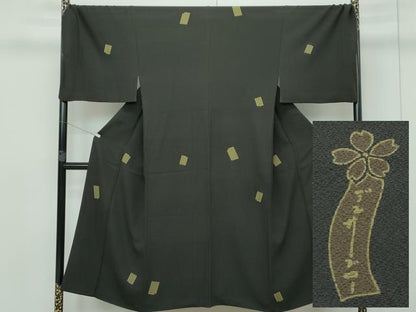 平和屋本店■極上　男性　世界的人形師　辻村寿三郎　ジュサブロー　小紋　キングサイズ　源氏香　千歳茶色地　逸品　CZAA2968s5