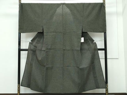 平和屋着物∴極上 男性 夏物 こむさでもーど・COMME CA DU MODE 小紋・浴衣兼用 キングサイズ 十字絣 黒緑色地 綿麻 逸品 未使用CZAA2969s5