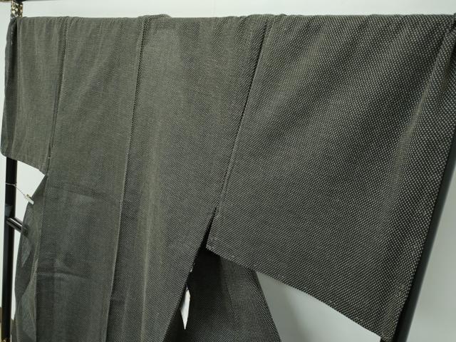 平和屋着物∴極上 男性 夏物 こむさでもーど・COMME CA DU MODE 小紋・浴衣兼用 キングサイズ 十字絣 黒緑色地 綿麻 逸品 未使用CZAA2969s5