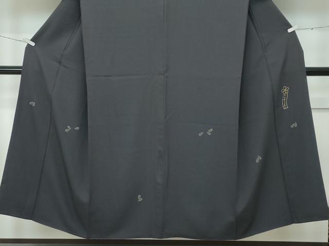 平和屋本店■極上　男性　世界的人形師　辻村寿三郎　ジュサブロー　訪問着　キングサイズ　舞花弁　金彩　紫黒色地　逸品　CZAA2973s5