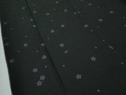 平和屋着物■極上　小紋　作家物　舞桜　黒地　さが美扱い　逸品　未使用　CZAA2993s5