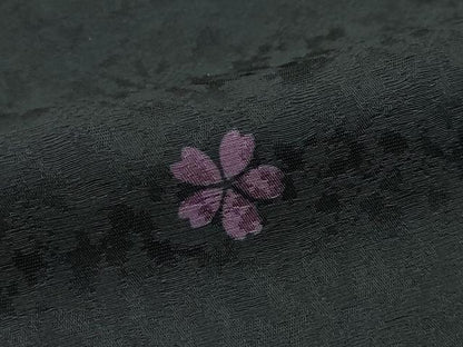 平和屋着物■極上　小紋　作家物　舞桜　黒地　さが美扱い　逸品　未使用　CZAA2993s5