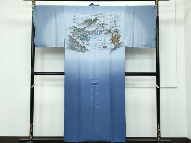 平和屋着物●極上 男性 紬 アンサンブル・長襦袢セット キングサイズ 濃紺 逸品 未使用 CZAA3001s5
