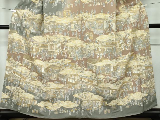 平和屋本店■極上　訪問着　総刺繍　スワトウ刺繍　人物風景文　暈し染め　金彩　鬼しぼ縮緬　ますいわ屋扱い　逸品　未使用　CZAA3017s5
