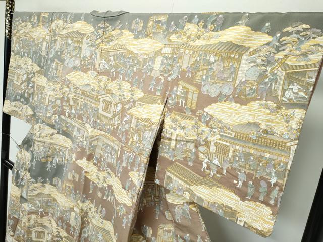 平和屋本店■極上　訪問着　総刺繍　スワトウ刺繍　人物風景文　暈し染め　金彩　鬼しぼ縮緬　ますいわ屋扱い　逸品　未使用　CZAA3017s5