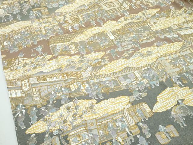 平和屋本店■極上　訪問着　総刺繍　スワトウ刺繍　人物風景文　暈し染め　金彩　鬼しぼ縮緬　ますいわ屋扱い　逸品　未使用　CZAA3017s5