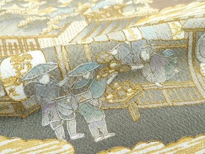 平和屋本店■極上　訪問着　総刺繍　スワトウ刺繍　人物風景文　暈し染め　金彩　鬼しぼ縮緬　ますいわ屋扱い　逸品　未使用　CZAA3017s5