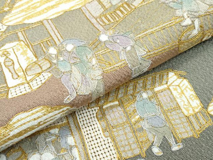 平和屋本店■極上　訪問着　総刺繍　スワトウ刺繍　人物風景文　暈し染め　金彩　鬼しぼ縮緬　ますいわ屋扱い　逸品　未使用　CZAA3017s5