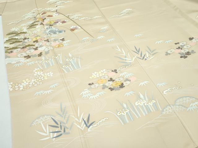 平和屋本店■極上　創業460年・千總　訪問着　刺繍　籬草花文　金彩　浅黄色地　近鉄扱い　逸品　CZAA3030s5
