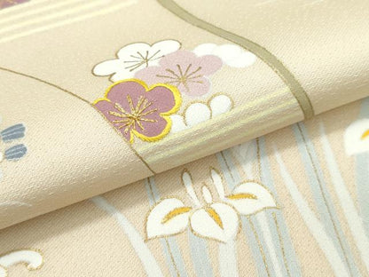 平和屋本店■極上　創業460年・千總　訪問着　刺繍　籬草花文　金彩　浅黄色地　近鉄扱い　逸品　CZAA3030s5