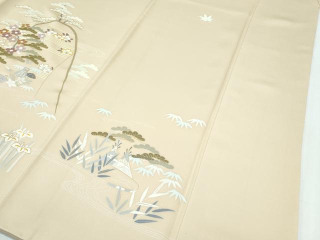 平和屋本店■極上　創業460年・千總　訪問着　刺繍　籬草花文　金彩　浅黄色地　近鉄扱い　逸品　CZAA3030s5