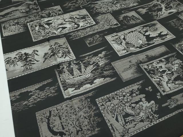 平和屋本店■極上 白泥染の第一人者・絣の魔術師 恵積五郎 本場大島紬 訪問着 恵大島織物謹製 泥染め ９マルキ 桃山百隻 逸品 CZAA3031s5
