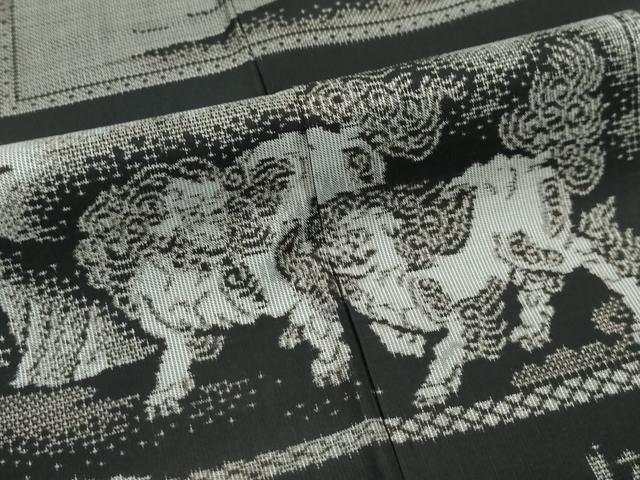 平和屋本店■極上 白泥染の第一人者・絣の魔術師 恵積五郎 本場大島紬 訪問着 恵大島織物謹製 泥染め ９マルキ 桃山百隻 逸品 CZAA3031s5