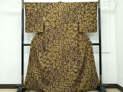 平和屋着物●極上 小紋 鹿の子花文 洗える着物 逸品 CZAA3035s5