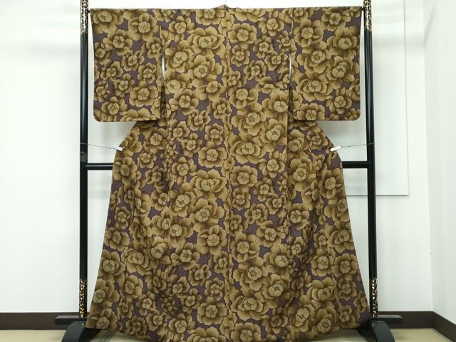 平和屋着物●極上 小紋 鹿の子花文 洗える着物 逸品 CZAA3035s5