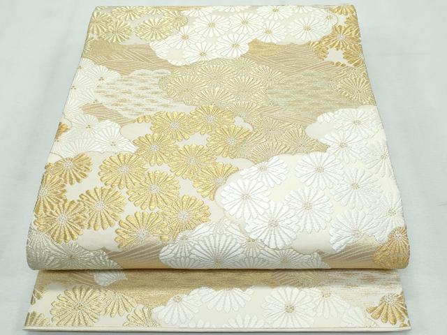 平和屋着物■極上　山口美術織物　皇室　伊勢神宮御用　西陣織　六通柄袋帯　唐織　雲取松菊重ね文　金糸　逸品　未使用　CZAA3045s5