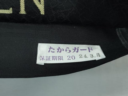 平和屋着物●極上　前田仁仙　仁仙更紗　両面　全通柄袋帯　鳳凰　黒地　金糸　逸品　CZAA3046s5