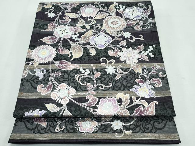 平和屋着物●極上 スリーシーズン 春夏秋 太鼓柄袋帯 花唐草文 金銀彩 逸品 CZAA3047s5