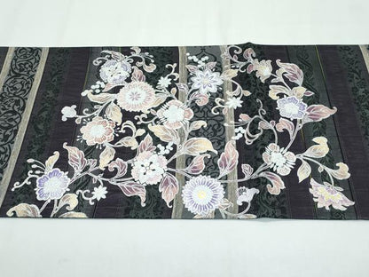 平和屋着物●極上 スリーシーズン 春夏秋 太鼓柄袋帯 花唐草文 金銀彩 逸品 CZAA3047s5