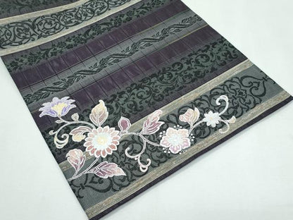 平和屋着物●極上 スリーシーズン 春夏秋 太鼓柄袋帯 花唐草文 金銀彩 逸品 CZAA3047s5