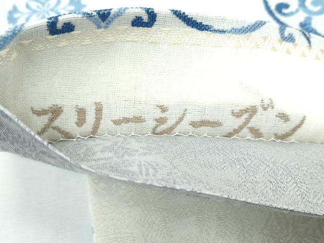 平和屋着物●極上 スリーシーズン 春夏秋 両面 全通柄袋帯 三重織 花唐草文 逸品 未使用 CZAA3051s5