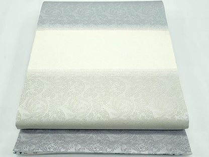 平和屋着物●極上 スリーシーズン 春夏秋 両面 全通柄袋帯 三重織 花唐草文 逸品 未使用 CZAA3051s5