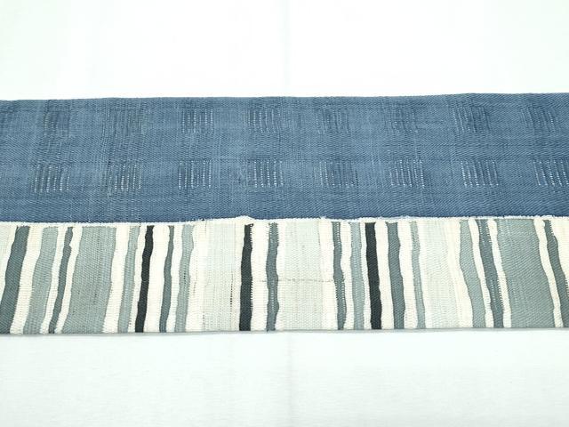 平和屋着物＊極上 夏物 九寸名古屋帯 横段文 麻 逸品 未使用 CZAA3063s5
