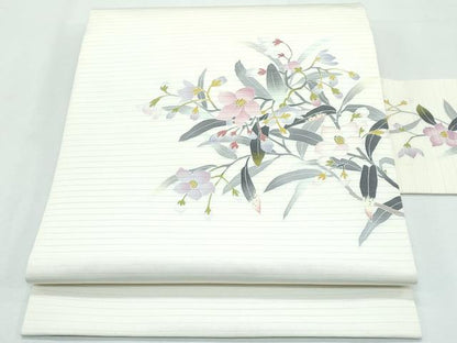 平和屋着物＊極上 京友禅 才勝精秀 夏物 九寸名古屋帯 絽塩瀬 草花文 逸品 CZAA3064s5