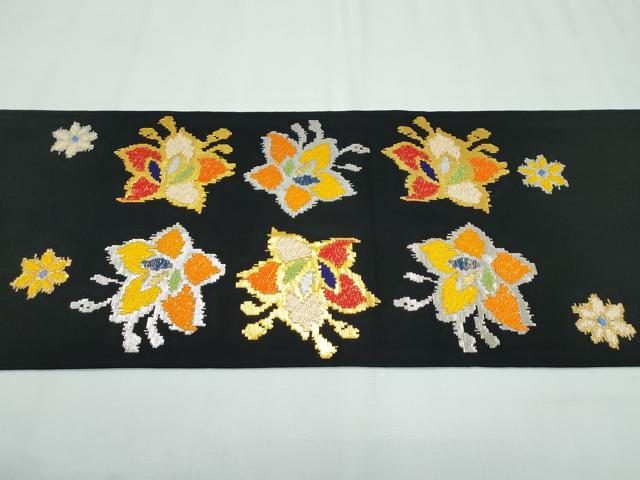 平和屋着物●最高級 龍村平蔵製 六通柄 本袋帯 モール一房文 黒地 金銀糸 逸品 CZAA3070s5