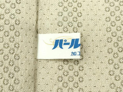 平和屋本店■極上　男性　長羽織　お召地　間道　利休茶色地　逸品　CZAA3093s5