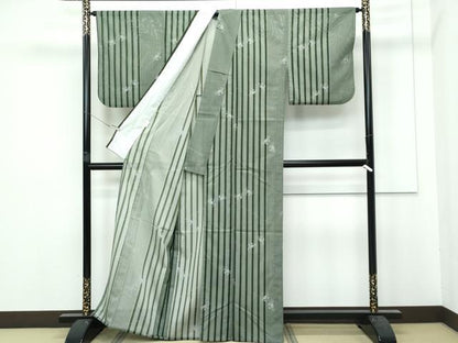 平和屋着物＊極上 夏物 小紋 絽 蟹 かに 間道 逸品 CZAA3103s5