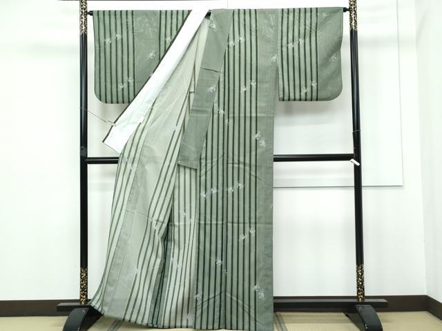 平和屋着物＊極上 夏物 小紋 絽 蟹 かに 間道 逸品 CZAA3103s5