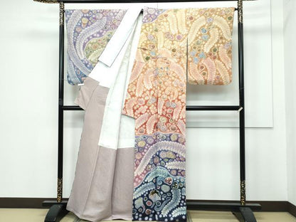 平和屋本店■極上　訪問着　作家物　辻が花　絞り　金通し地　逸品　CZAA3107s5