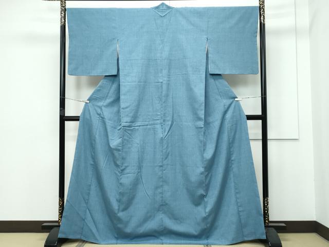 平和屋本店●極上　本場結城紬　重要無形文化財　色無地　水浅葱色　伊勢丹扱い　逸品　CZAA5554s6