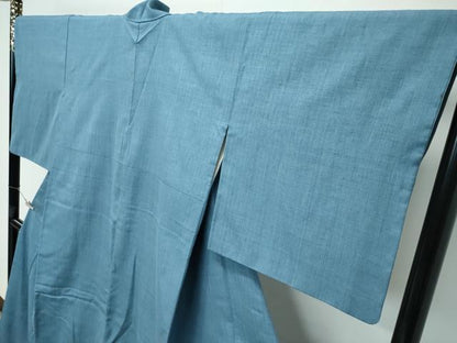 平和屋本店●極上　本場結城紬　重要無形文化財　色無地　水浅葱色　伊勢丹扱い　逸品　CZAA5554s6