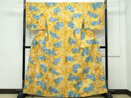 平和屋着物∴極上 夏物 浴衣 有松鳴海絞り 舞蝶文 綿 逸品 CZAA3115s5