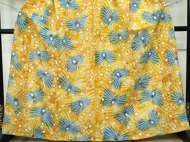 平和屋着物∴極上 夏物 浴衣 有松鳴海絞り 舞蝶文 綿 逸品 CZAA3115s5