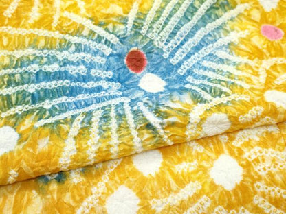 平和屋着物∴極上 夏物 浴衣 有松鳴海絞り 舞蝶文 綿 逸品 CZAA3115s5