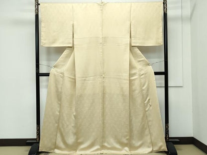 平和屋本店●極上　皇室献上作家　藤井寛監修　色無地　紗綾形花地紋　枯色　逸品　CZAA5786s6