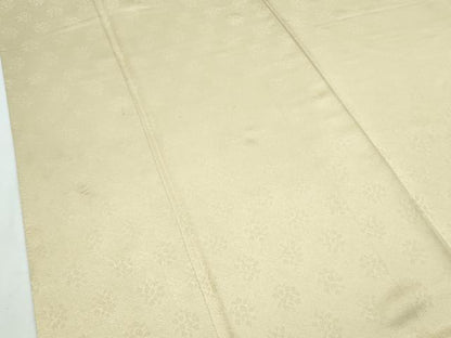 平和屋本店●極上　皇室献上作家　藤井寛監修　色無地　紗綾形花地紋　枯色　逸品　CZAA5786s6